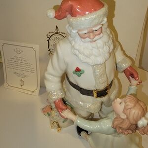 Lenox Santa and Child Holiday Figurine - Red and White